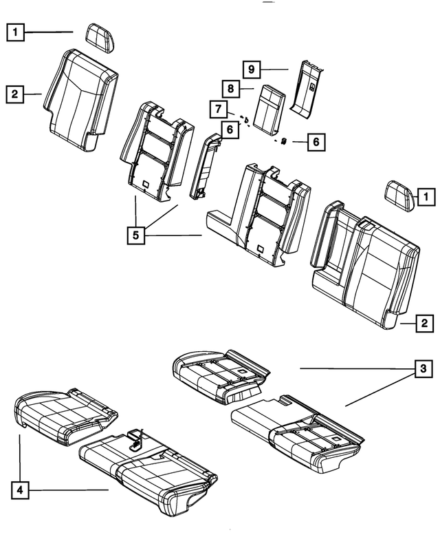 1UP09DX9AA - Interior Trim: Second Row Headrest, Outboard for Mopar Image image
