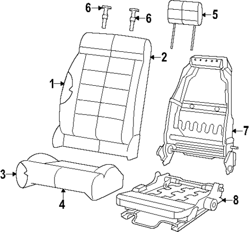 Front Seat Components for 2018 Jeep Wrangler JK #1