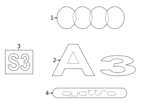 Exterior Trim - Trunk for 2024 Audi A3 Quattro #0