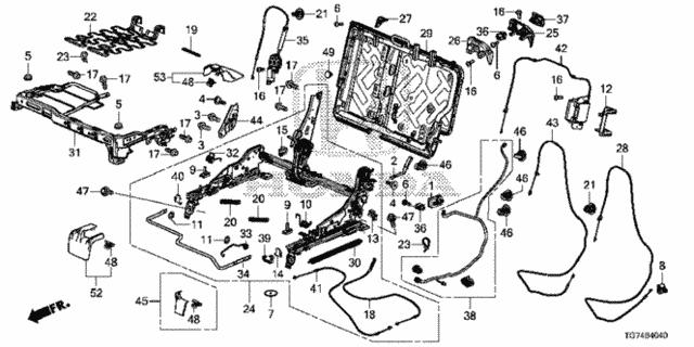 Middle Seat Components (L.) (Bench Seat) for 2016 Honda Pilot #0