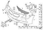 51117841155 - Vehicle Trim: Trim Cover, Bumper, Primed, Front for BMW Image