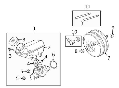 Master Cylinder - Components On Dash Panel for 2009 Dodge Grand Caravan #0