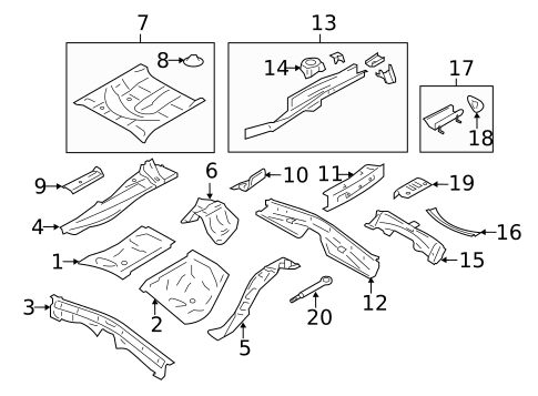 Rear Floor & Rails for 2020 Toyota 86 #0