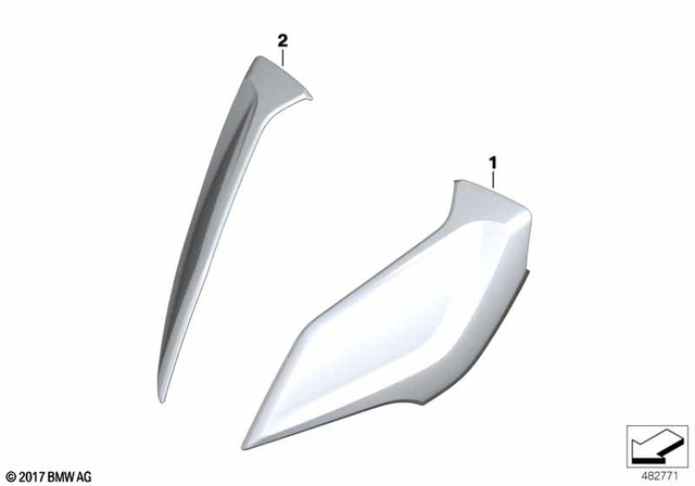 46638564787 - Design: Wind Deflector Chromed Left for BMW-Motorrad Image