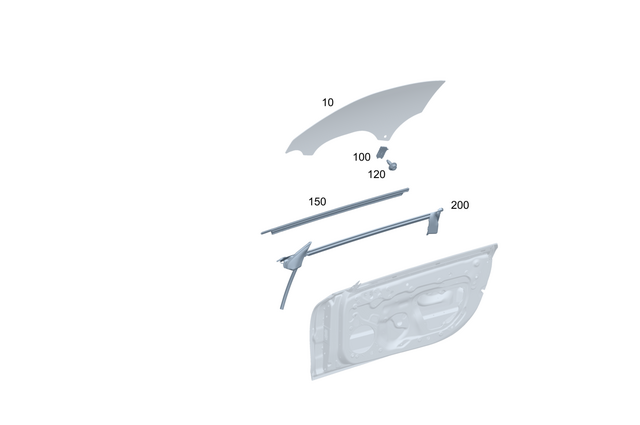 2327250400 - Front Door: Side Window Pane for Mercedes-Benz Image image