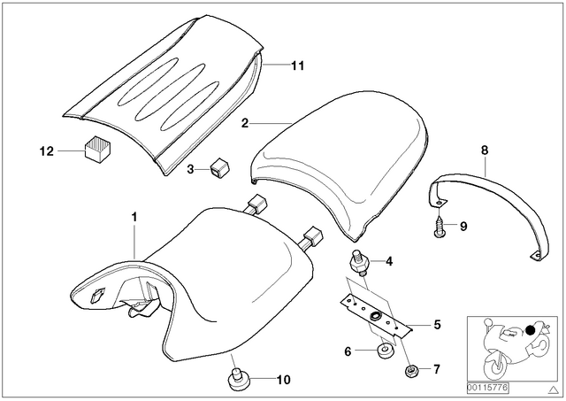 71607658542 - : Cover - White Aluminum 2 for BMW-Motorrad Image