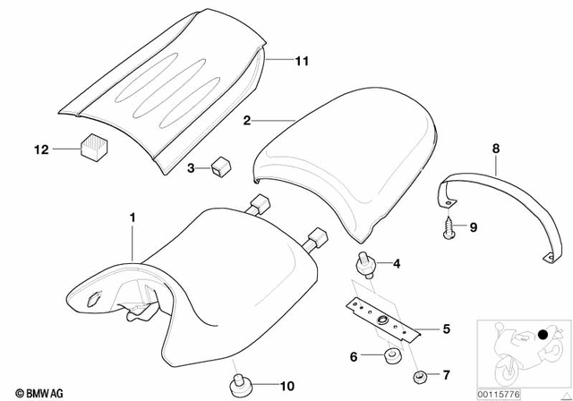 52537653660 - Seats and Seat Bench: Cap -  for BMW-Motorrad Image