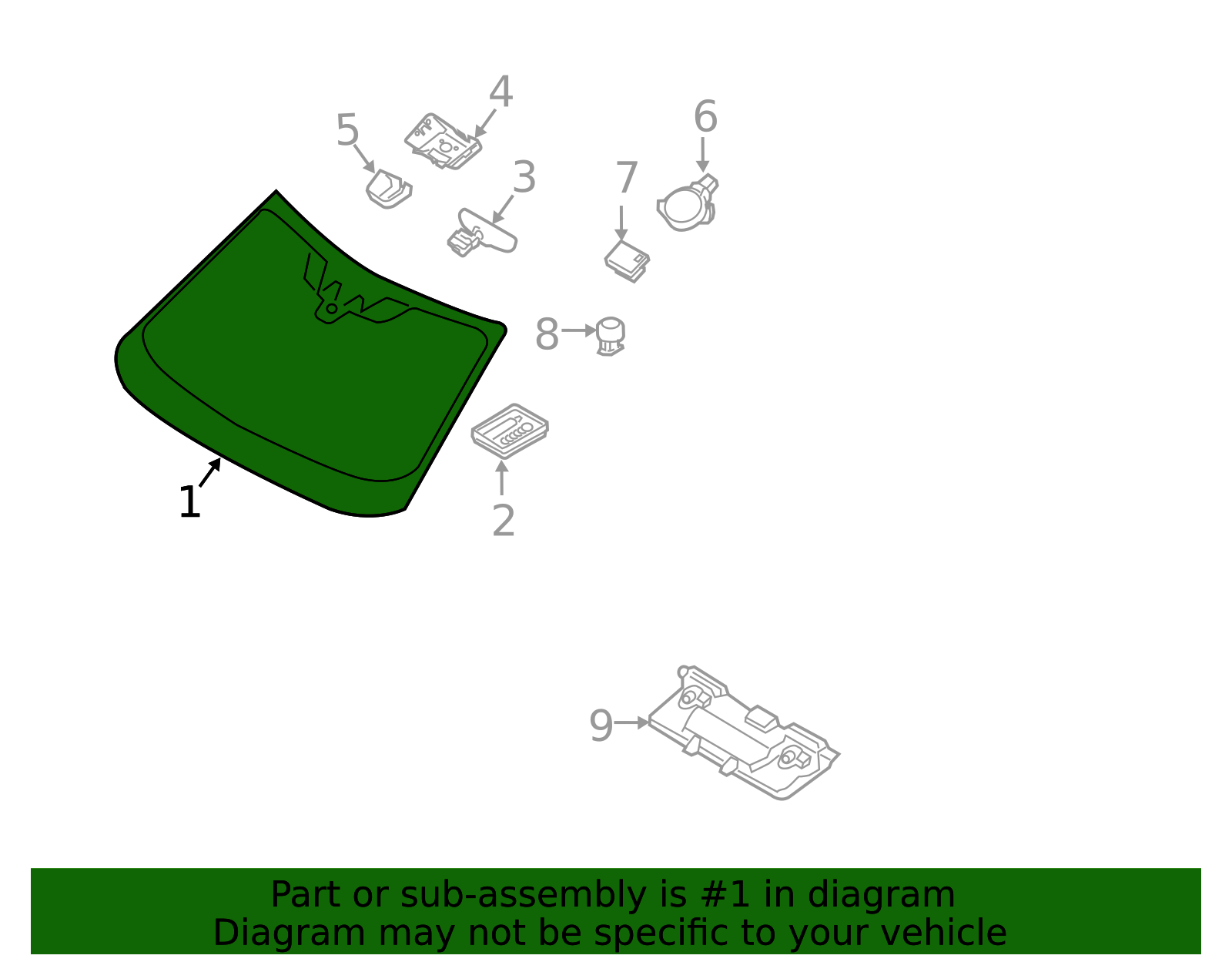 2020 Land Rover Range Rover Evoque Windshield LR186612 | OEM Parts Online