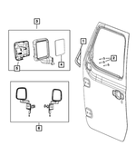 7GE09SSEAC - : Outside Rearview Mirror, Left for Mopar Image