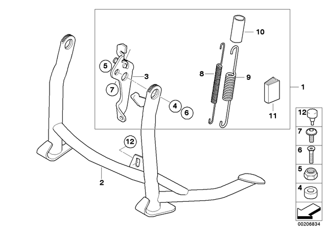 77257726045 - : Set Of Mounting Parts, Tilting Stand for BMW-Motorrad Image