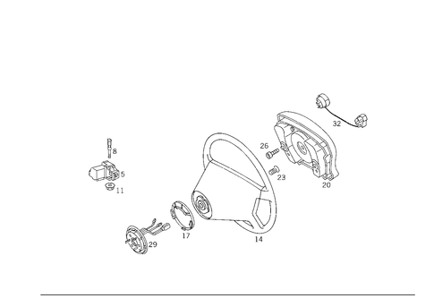 Steering Wheel and Steering Wheel Lock for 1999 Mercedes-Benz CLK430 #0