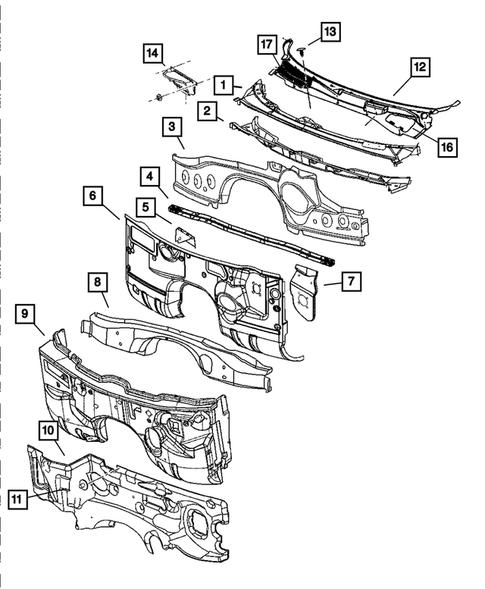 Cowl and Dash Panel for 2008 Dodge Charger #0