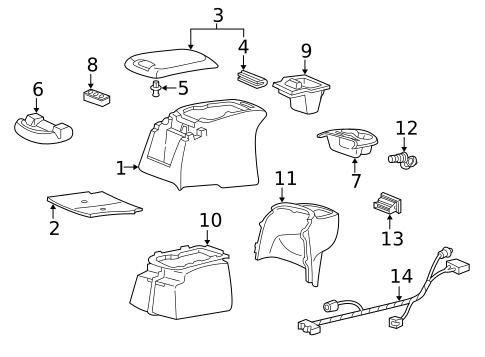 Floor Console for 2004 Ford Excursion #0