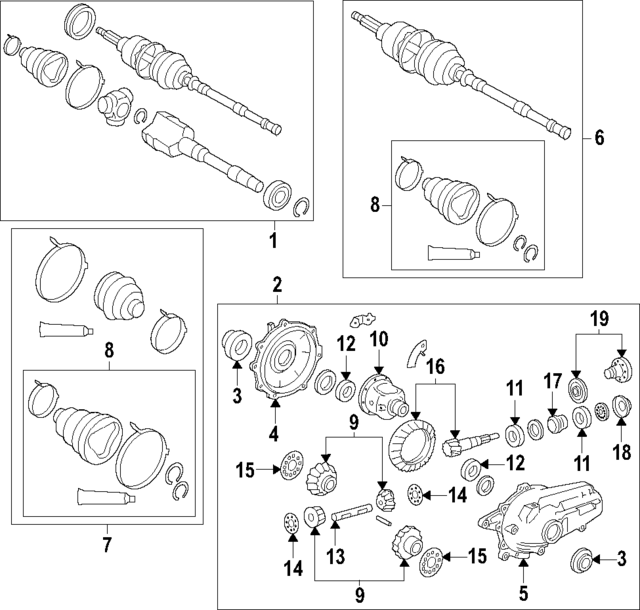 9036636022 - Front Drive Axle: Pinion Bearings for Lexus: LS500, LS500h Image