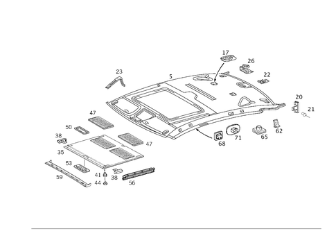 Headliner for 1994 Mercedes-Benz E420 #0