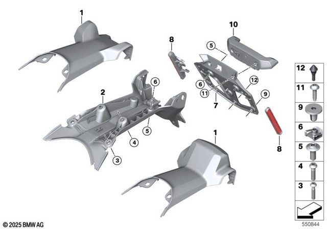 7129908466 - Frame and Mounting Parts: Fillister-Head Screw - M8X40-8.8-mk for BMW-Motorrad Image