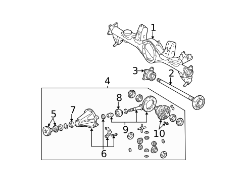 Axle Housing for 2009 Toyota 4Runner #0
