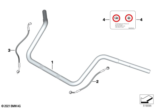 77227923533 - Ergonomics &amp; Comfort: Clutch Line - L=372Mm for BMW-Motorrad Image