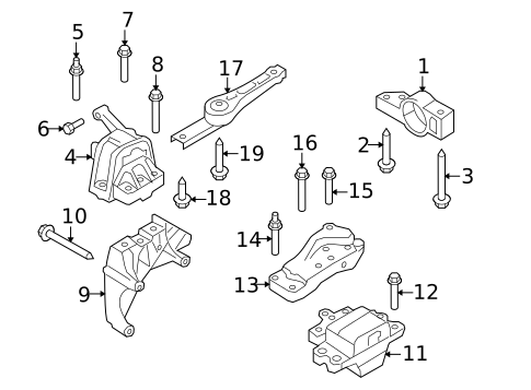 Engine & Trans Mounting for 2010 Volkswagen Tiguan #0