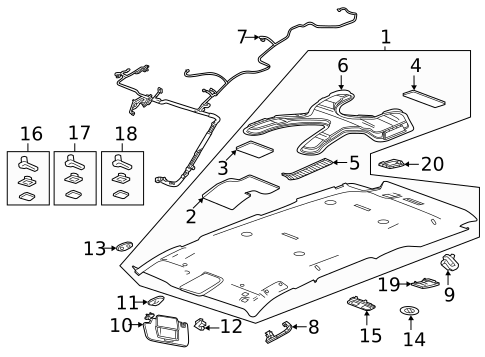 Interior Trim - Roof for 2022 Chevrolet Tahoe #1