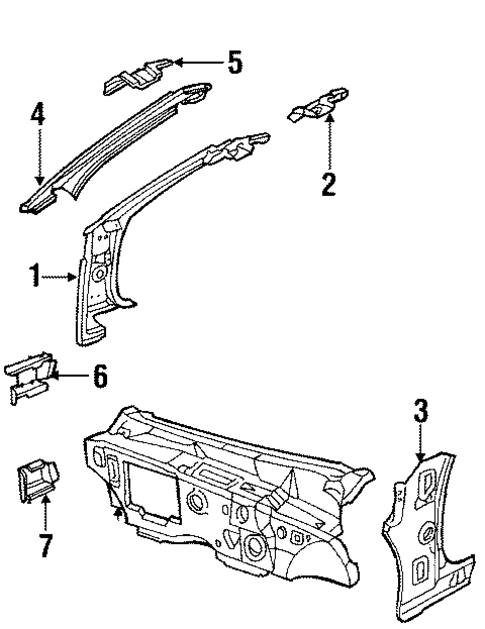 Hinge Pillar for 1988 Buick LeSabre #0