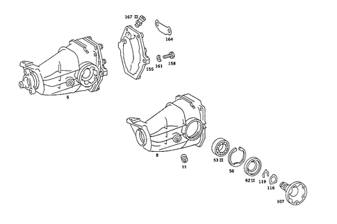 Rear Axle Housing with Differential for 1986 Mercedes-Benz 190E #1