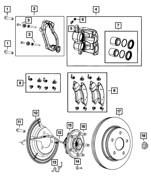 68548446AA - Brakes: Disc Brake Caliper Assembly, Front Right for Mopar Image