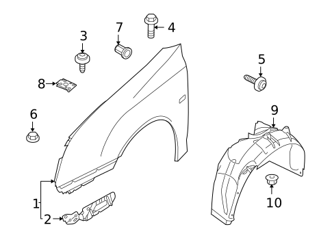 Fender & Components for 2010 Saab 9-3X #0