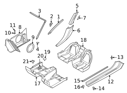 Interior Trim - Pillars for 2001 BMW Z3 #0