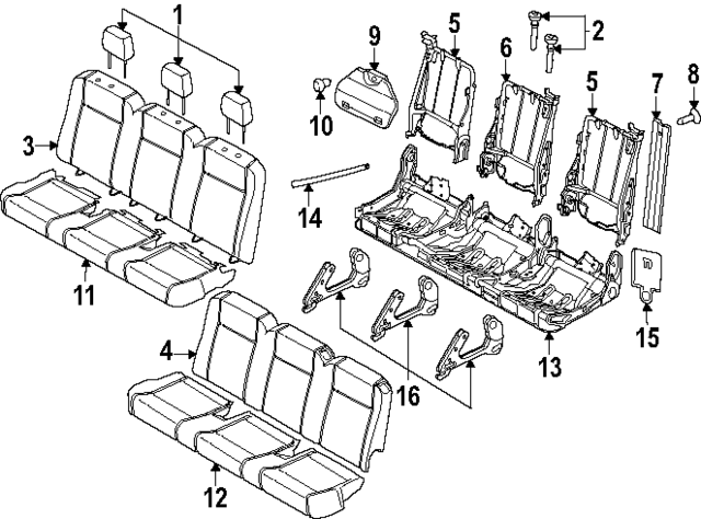 LK4Z9963804BC - Body: Cushion Cover for Ford Image