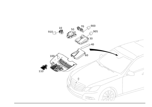 Sensors, Camera and Switches Behind Windshield for 2011 Mercedes-Benz E63 AMG #0