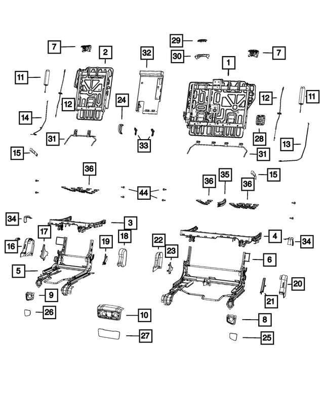 « 68091762AD – Interior Trim : Coussin De Siège 40% Cadre pour Mopar Image »