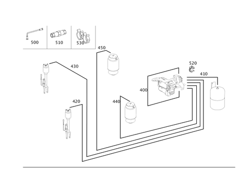 Line Routing for Air Suspension for 2008 Mercedes-Benz R350 #0