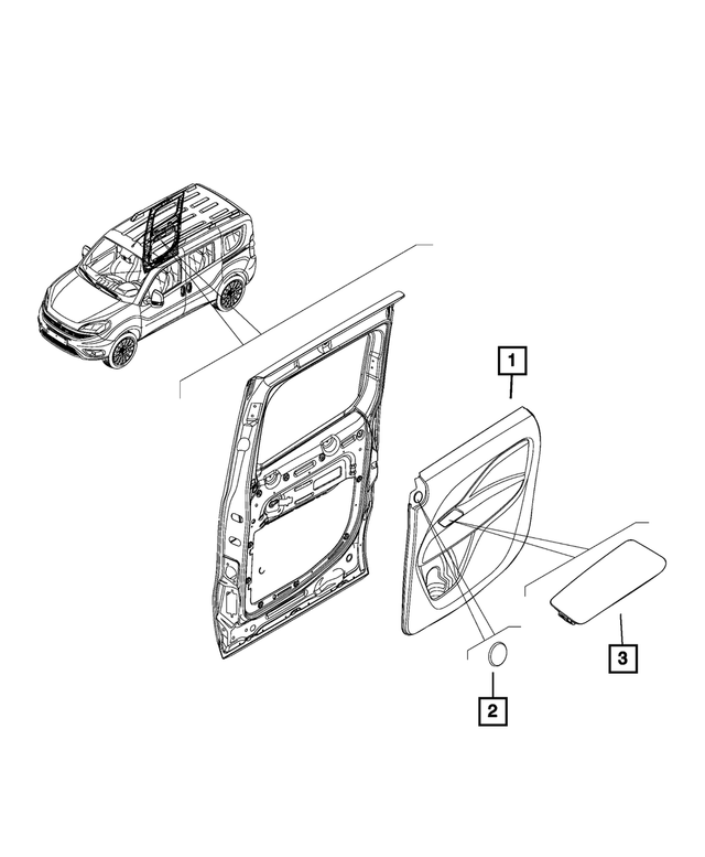 6EH33LXHAA - Interior Trim: Sliding Door Trim Panel, Left for Mopar Image