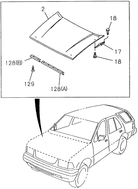 Hood for 1997 Honda Passport #0