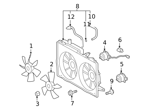 Cooling Fan for 2005 Toyota Prius #0