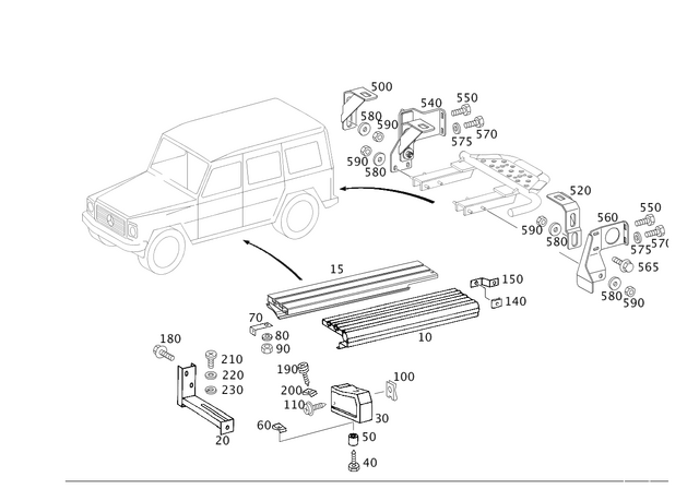 4638502807 - Attachment Parts: Step for Mercedes-Benz: G55 AMG, G550, G550 4x4, G63 AMG, G65 AMG Image image