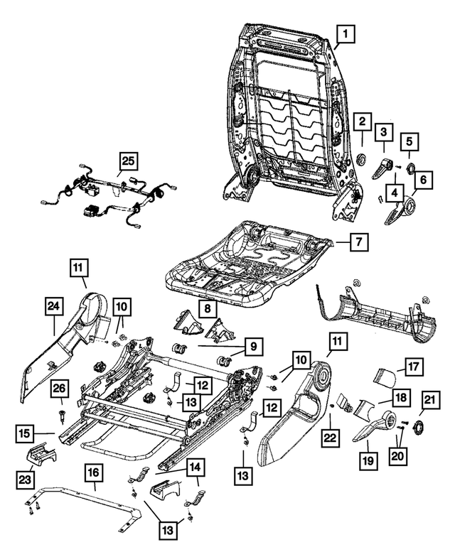 « 4610149AA – Interior Trim : Dossier De Siège Avant Cadre pour Mopar Image »