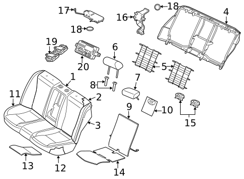 Rear Seat Components for 2013 Jaguar XJ #3