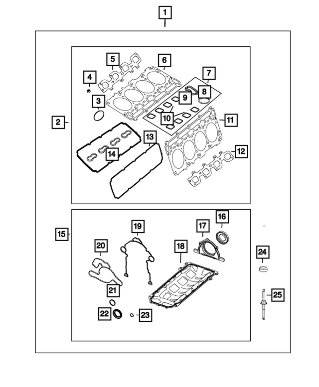 68294133AD - Engine: Long Block Engine Gasket Kit for Mopar Image