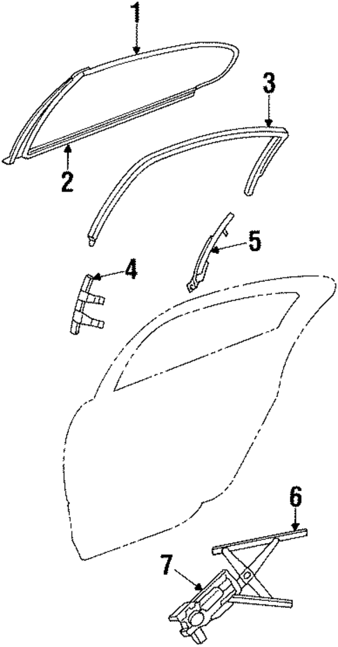 Glass - Rear Door for 2000 Chrysler LHS #0