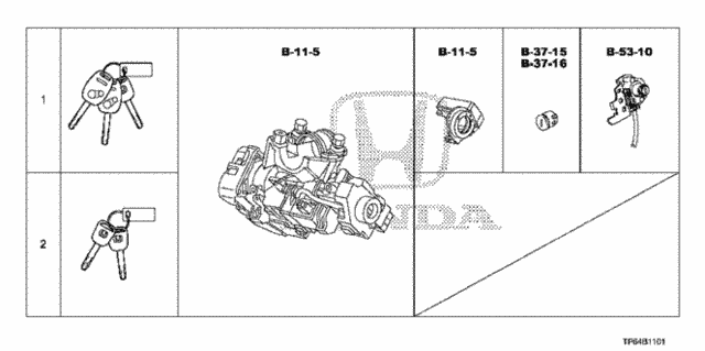 Key Cylinder Set (1) for 2012 Honda Crosstour #0