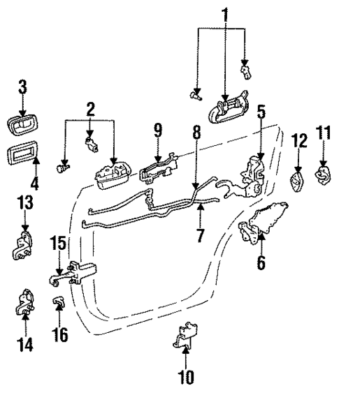 Lock & Hardware for 1993 Lexus ES300 #0