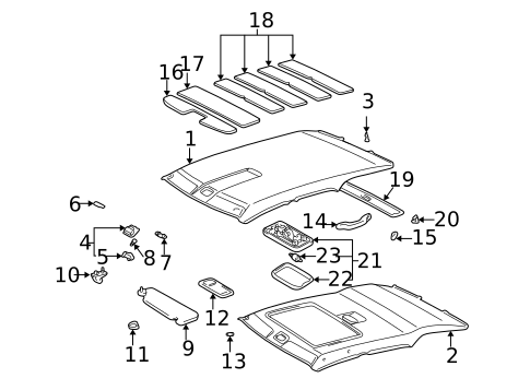 Interior Trim - Roof for 2003 Lexus RX300 #0