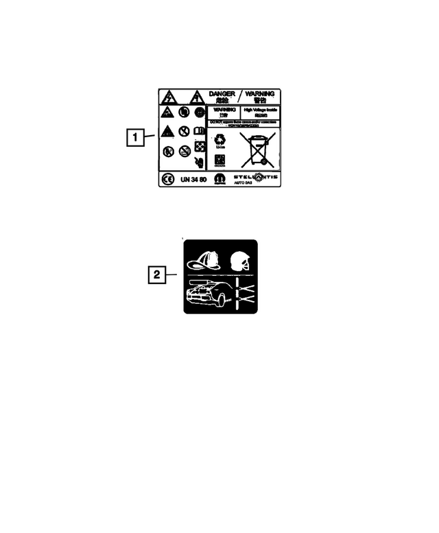 68718086AA - Labels: High Voltage Warning Label for Mopar Image