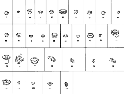 Expansion Plugs, Grommets for 1985 Mercedes-Benz 380SE #0