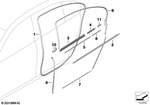 51767179104 - Vehicle Trim: Door Weatherstrip Rear for BMW: 740LdX, 740Li, 740LiX, 750Li, 750LiX, 760Li, BMW ALPINA B7L, BMW ALPINA B7LX, Hybrid 7L Image image