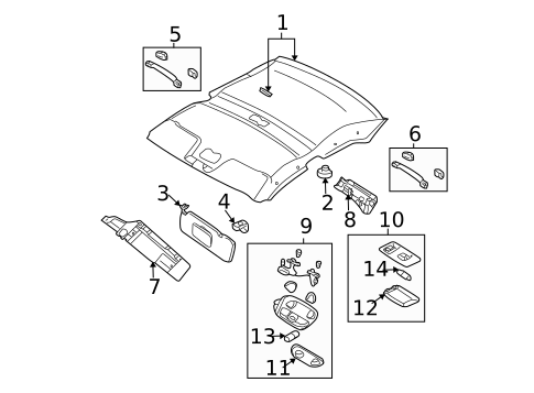 Interior Trim - Roof for 2002 Subaru Impreza #0