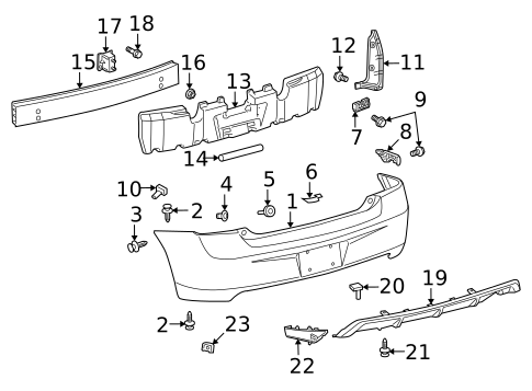 Bumper & Components - Rear for 2009 Pontiac Vibe #0