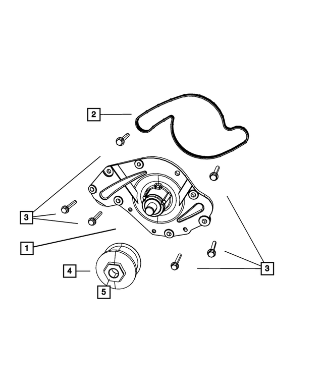 53013505AA - Cooling: Water Pump Pulley Cap for Dodge: Nitro | Jeep: Liberty Image